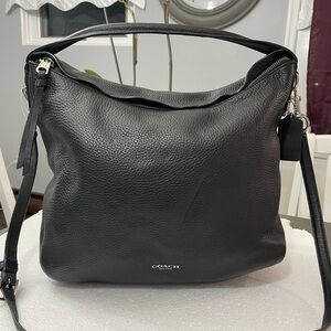 Coach Bleecker Sullivan Black Pebbled Leather Hobo Bag Handbag